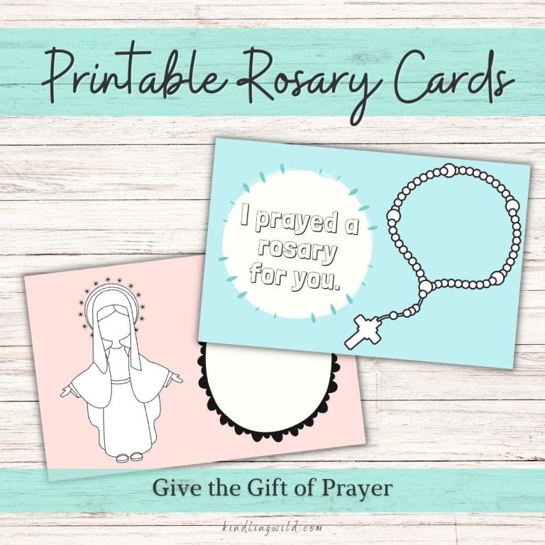 Adorable Rosary Colouring Card for Kids (Free Printable)