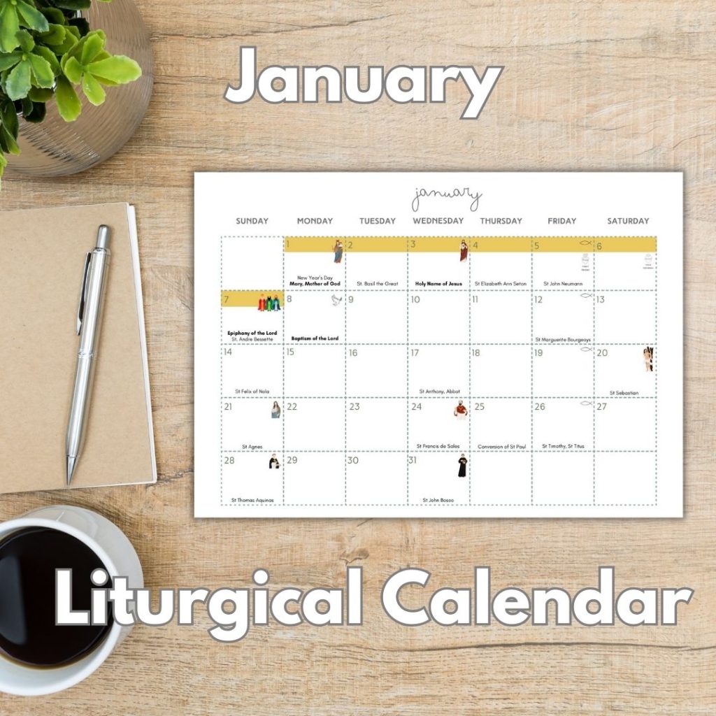calendar page for january on a desk