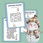 winter mazes worksheets with snowman