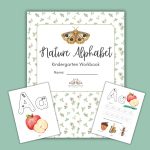 Nature Alphabet Kindergarten printabl eon sage green background.