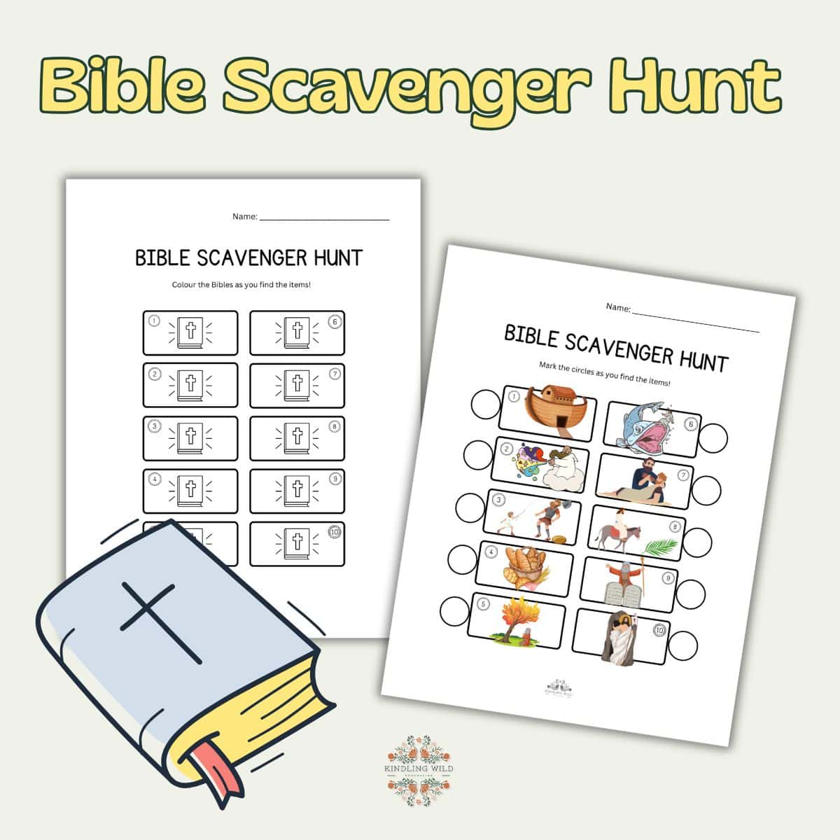 Bible scavenger hunt printable.