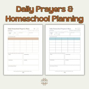 Daily prayers and homeschool planning.