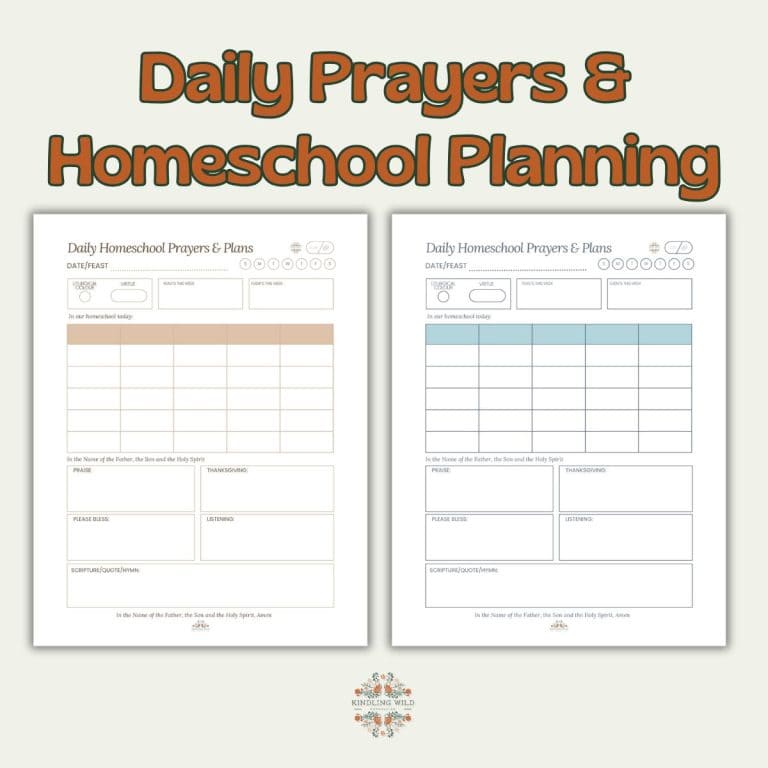Daily prayers and homeschool planning.