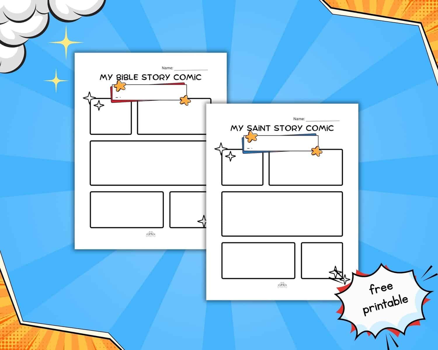 comic book style printable pages