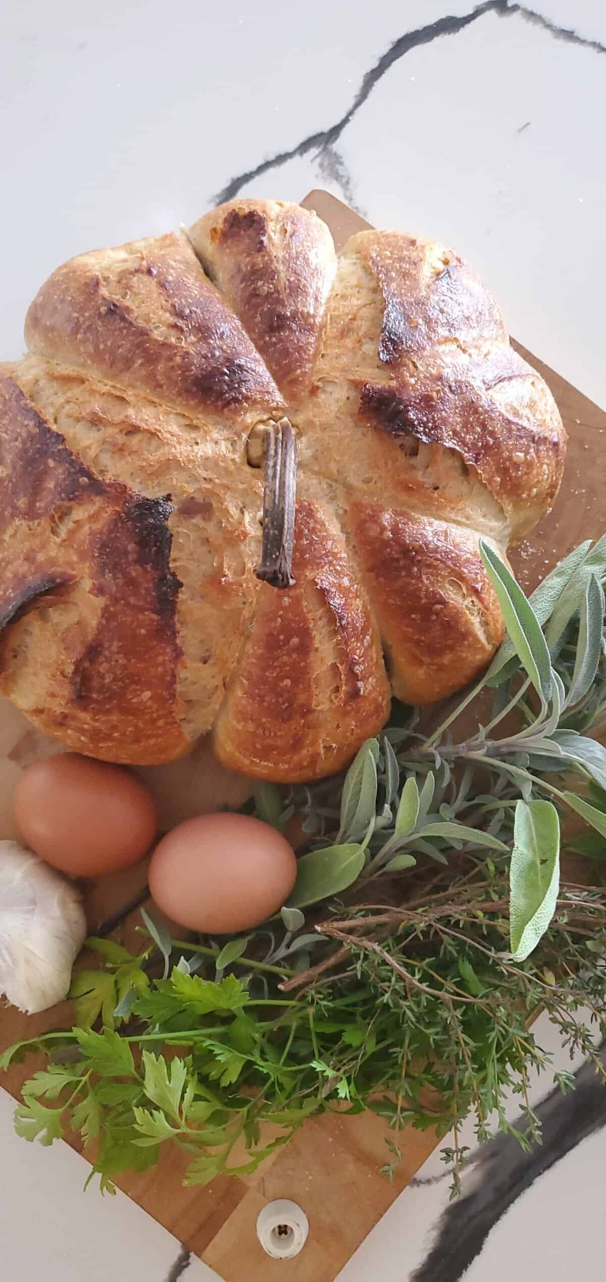 pumpkin shaped sourdough