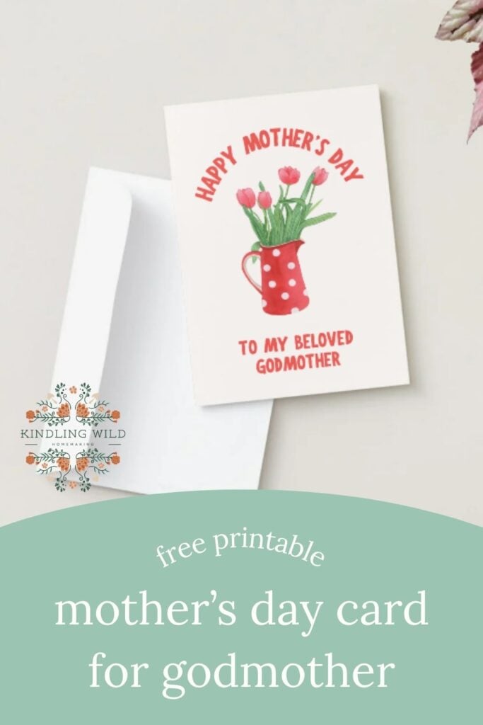 red bold tulip godmother card
