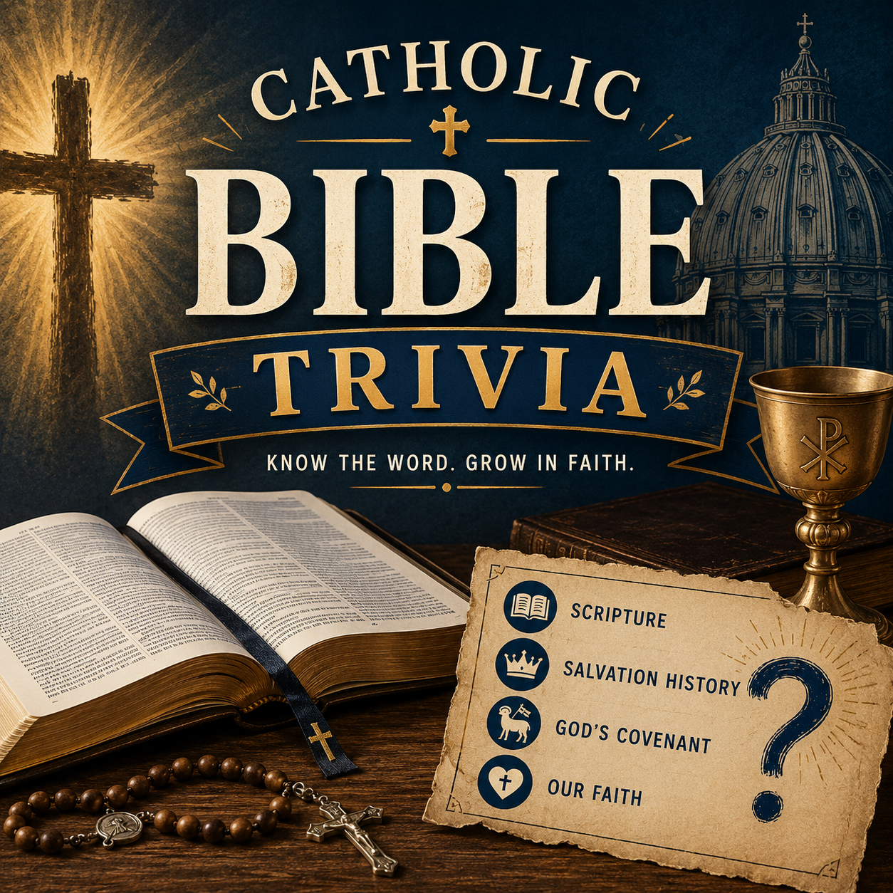 a bible and chalice